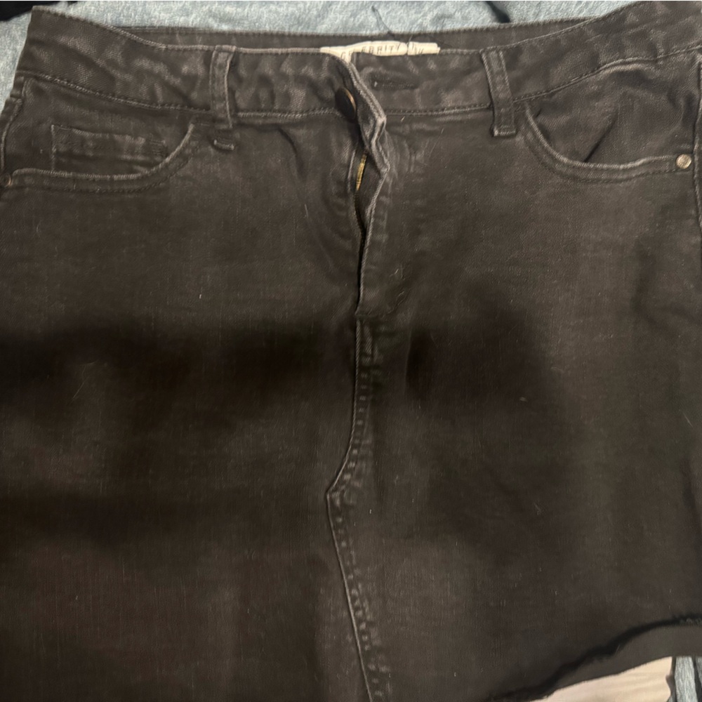 Junior black denim mini skirt. Size 9